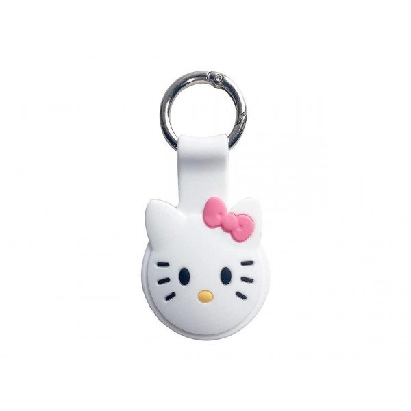 Wholesale Cute Cartoon Design Silicone Case Cover with Hook for Apple AirTag (White Cat)