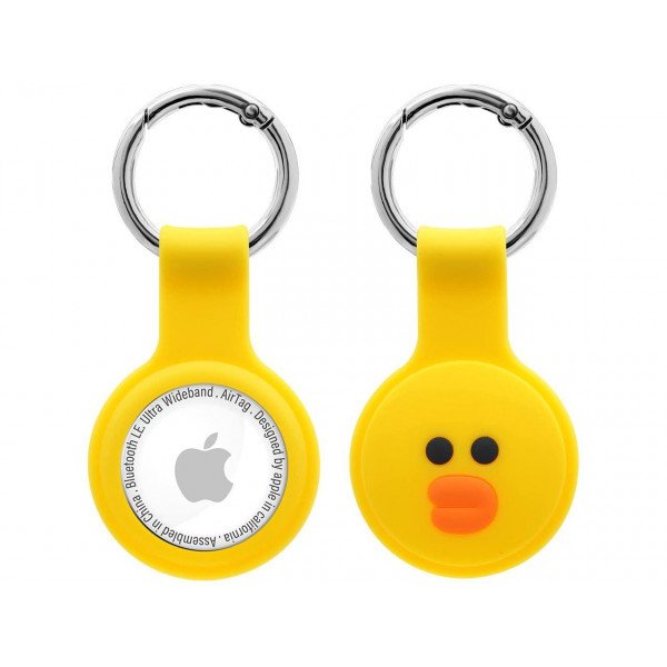 Wholesale Cute Cartoon Design Silicone Case Cover with Hook for Apple AirTag (Duck)
