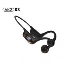 Open Ear Bone Conduction Earhook Design Bluetooth Wireless Headset Headphone with Micro SD Card Slot AKZ-G3 for Universal Cell Phone And Bluetooth Device (Black)