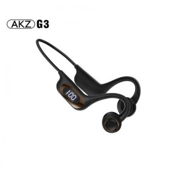 Wholesale Open Ear Bone Conduction Earhook Design Bluetooth Wireless Headset Headphone with Micro SD Card Slot AKZ-G3 for Universal Cell Phone And Bluetooth Device (Black)