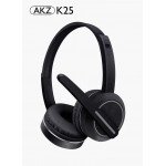 Wholesale Compact Hi-Fi Audio Bluetooth Wireless Extendable Headphone Headset with Built in Mic and FM Radio for Universal Cell Phone And Bluetooth Device AKZK25 (Black)