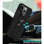 Wholesale Military Grade Armor Protection Stand Magnetic Feature Case for Apple iPhone 13 Pro Max (6.7) (Black)