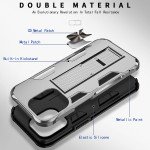 Wholesale Military Grade Armor Protection Stand Magnetic Feature Case for Apple iPhone 13 Pro Max (6.7) (Silver)
