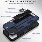 Wholesale Military Grade Armor Protection Stand Magnetic Feature Case for Apple iPhone 13 (6.1) / 16e (Navy Blue)