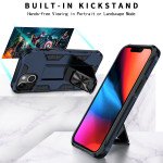 Wholesale Military Grade Armor Protection Stand Magnetic Feature Case for Apple iPhone 13 (6.1) / 16e (Navy Blue)