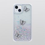 Glitter Jewel Diamond Armor Bumper Case with Camera Lens Protection Cover for Apple iPhone 13 [6.1] (Butterfly Purple)
