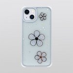 Glitter Jewel Diamond Armor Bumper Case with Camera Lens Protection Cover for Apple iPhone 13 [6.1] (Flower Purple)