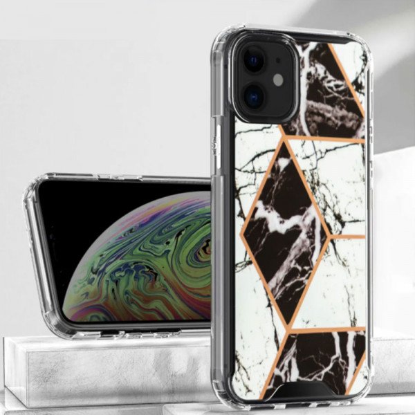 Wholesale Marble Design Bumper Edge Protection Slim Case for Apple iPhone 13 Pro Max (6.7) (Black)