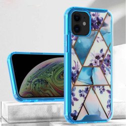 Marble Design Bumper Edge Protection Slim Case for Apple iPhone 13 (6.1) (Blue)