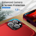 Wholesale Heavy Duty Strong Armor Hybrid Trailblazer Case Cover for Apple iPhone 13 Pro Max (6.7) (Red)