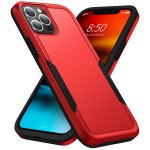 Wholesale Heavy Duty Strong Armor Hybrid Trailblazer Case Cover for Apple iPhone 13 Pro (6.1) (Red)