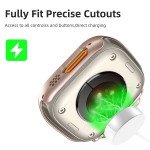 Wholesale Tempered Glass Screen Protector Full Coverage Shockproof Cover Case for Apple Watch Ultra 2 / 1 [49MM] (RoseGold)