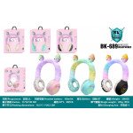 Wholesale Plush Soft Cute Colorful LED Lights Wireless Portable Headset for Universal Cell Phone And Bluetooth Device BK689 (Black)