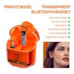Wholesale True TWS Gaming See-Thru Transparent Design Bluetooth Wireless Headphone Earbuds Headset BW01 for Universal Cell Phone And Bluetooth Device (Orange)