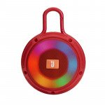Carry To Go RGB LED Light Portable Bluetooth Speaker with Handlebar Hook Clip3 Pro for Universal Cell Phone And Bluetooth Device (Red)