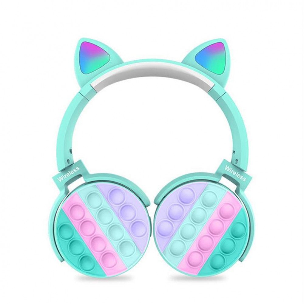 Wholesale Popit Cat Ear Bluetooth Wireless LED Foldable Headphone