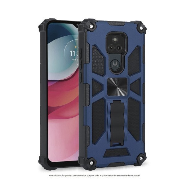 Wholesale Tuff Armor Hybrid Stand Case with Magnetic Plate for Samsung Galaxy A22 4G (Navy Blue)