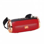 Bronze Ring Drum Style Outdoor Carrying Strap Wireless FM Radio Bluetooth Speaker ET805 for Universal Cell Phone And Bluetooth Device (Red)