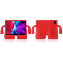 Silicone Standing Monster With Handle Shockproof Durable Protective Cover Case For Kids for iPad Air 5 [2022], iPad Air 4 [2020], iPad Pro 11 (2022 / 2021 / 2020) (Red)
