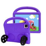 Wholesale Silicone Car Wheel Stand With Handle Shockproof Durable Protective Cover Case For Kids for iPad Air 5 [2022], iPad Air 4 [2020], iPad Pro 11 (2022 / 2021 / 2020) (Purple)