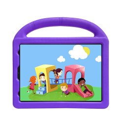 Silicone Car Wheel Stand With Handle Shockproof Durable Protective Cover Case For Kids for iPad Air 5 [2022], iPad Air 4 [2020], iPad Pro 11 (2022 / 2021 / 2020) (Purple)