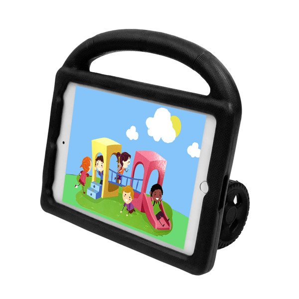 Wholesale Silicone Car Wheel Stand With Handle Shockproof Durable Protective Cover Case For Kids for Apple iPad 10.2 8th / 7th Gen [2020 / 2019] (Black)