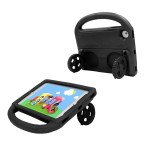 Wholesale Silicone Car Wheel Stand With Handle Shockproof Durable Protective Cover Case For Kids for Apple iPad 10.2 8th / 7th Gen [2020 / 2019] (Black)