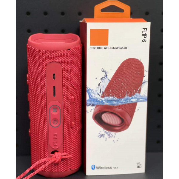 Wholesale Sports Style Base Sound Portable Wireless Bluetooth Speaker Flip6 for Universal Cell Phone And Bluetooth Device (Red)