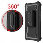 Wholesale Premium Armor Heavy Duty Kickstand Card Slot Case with Clip for Samsung Galaxy S22 5G (Black)