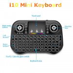 Wholesale Mini Keyboard with 7-Color Backlight, 2.4G Wireless Air Mouse, Rechargeable Lithium Battery for Mobile, PC, TV Box & Gamepad i10Plus for Computer/Laptop/Windows/Mac (Black)