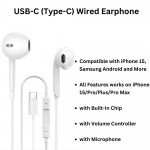 Wholesale Type-C Port Style Stereo Earphone Headset with Mic and Volume Control with Built in Chip (No Bluetooth Required) for Universal Apple iPhone Cell Phone And Device (White)