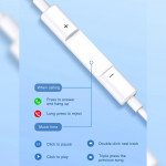Wholesale Type-C Port Style Stereo Earphone Headset with Mic and Volume Control with Built in Chip (No Bluetooth Required) for Universal Apple iPhone Cell Phone And Device (White)