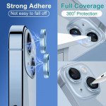 Wholesale Premium Guard Titanium Alloy HD Tempered Glass Camera Lens Protector for iPhone 14, iPhone 14 Plus (Silver)