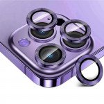 Wholesale Premium Guard Titanium Alloy HD Tempered Glass Camera Lens Protector for iPhone 14 Pro, iPhone 14 Pro Max (Purple)