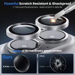 Wholesale Premium Guard Titanium Alloy HD Tempered Glass Camera Lens Protector for Apple iPhone 16, iPhone 16 Plus (Clear)