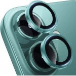 Wholesale Premium Guard Titanium Alloy HD Tempered Glass Camera Lens Protector for Apple iPhone 16, iPhone 16 Plus (Green)