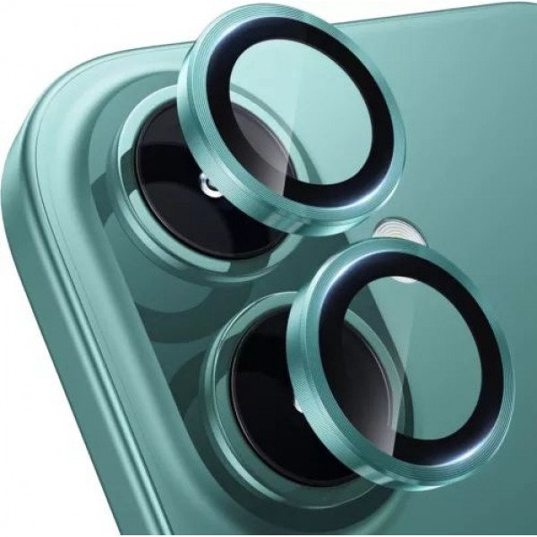 Wholesale Premium Guard Titanium Alloy HD Tempered Glass Camera Lens Protector for Apple iPhone 16, iPhone 16 Plus (Green)