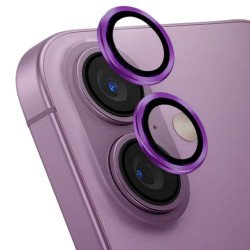 Premium Guard Titanium Alloy HD Tempered Glass Camera Lens Protector for Apple iPhone 17, 16, iPhone 16 Plus (Purple)