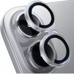 Wholesale Premium Guard Titanium Alloy HD Tempered Glass Camera Lens Protector for Apple iPhone 16, iPhone 16 Plus (White)