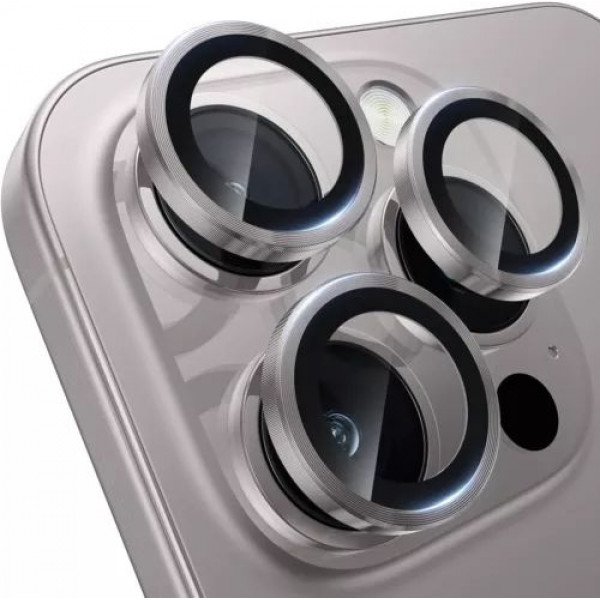Wholesale Premium Guard Titanium Alloy HD Tempered Glass Camera Lens Protector for Apple iPhone 16 Pro, iPhone 16 Pro Max (Titanium)