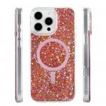 Wholesale Colorful Glitter Sparkle Design Clear Transparent Shockproof Magsafe Compatible Magnetic Ring Phone Case for Apple iPhone 16 Pro Max (Red)