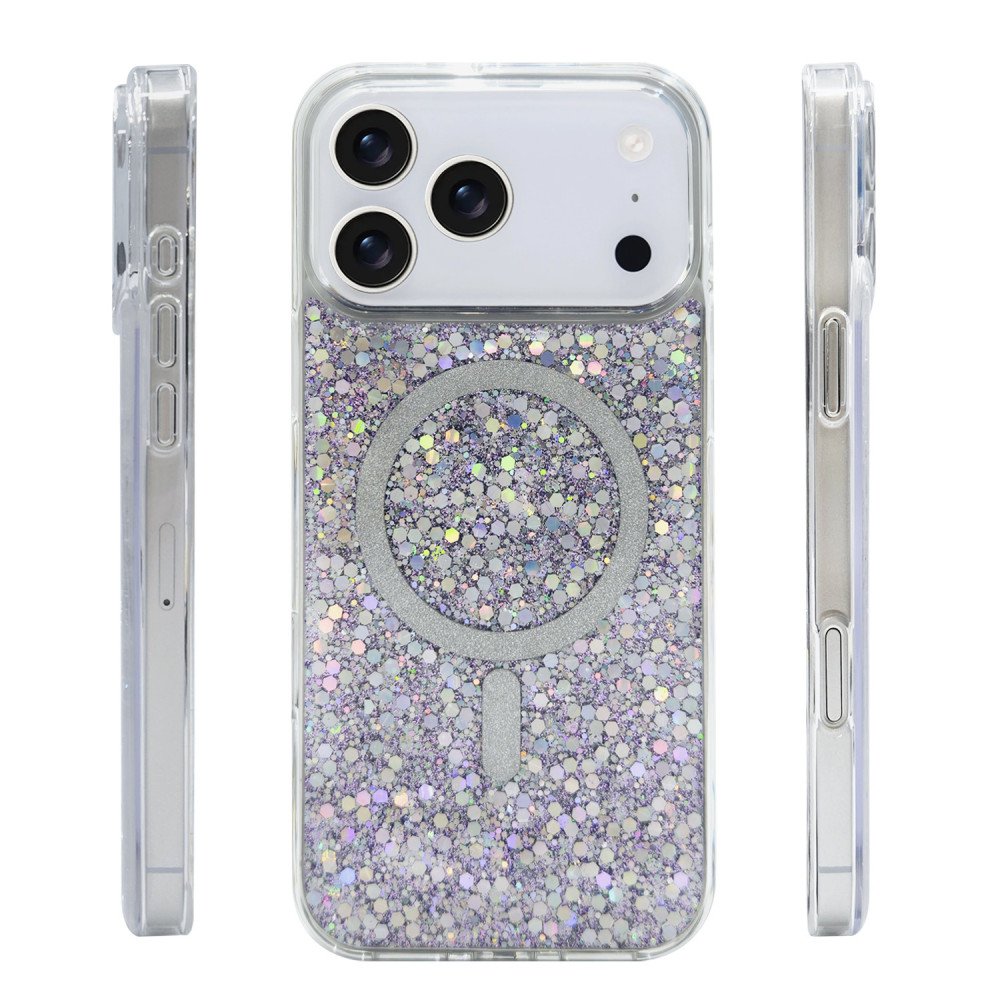 Wholesale Colorful Glitter Sparkle Design Clear Transparent Shockproof  Magsafe Compatible Magnetic Ring Phone Case for Apple