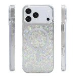 Wholesale Colorful Glitter Sparkle Design Clear Transparent Shockproof Magsafe Compatible Magnetic Ring Phone Case for Apple iPhone 17 Pro Max (Silver)