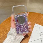Wholesale Glitter Rhinestone Diamond Fashion Mirror Jewel Phone Case for Apple iPhone 17 Pro Max (Purple)