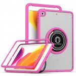 Wholesale Clear Armor Hybrid 360 Ring Stand Protection Case With Stylus Pen Slot for Apple iPad Air 4 10.9 (2020) / iPad Pro 11 (2022 / 2021 / 2020) (Hot Pink)