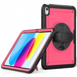 Full Body Heavy Duty 3-Layer Protection Tablet Case with 360° Rotating Kickstand and Hand Strap for Apple iPad 11 A16 (2025) / iPad 10.9 (2022) (Hot Pink) Full Body Heavy Duty 3-Layer Protection Tablet Case with 360° Rotating Kickstand and Hand Strap for Apple iPad 11 A16 (2025) / iPad 10.9 (2022) (Hot Pink)