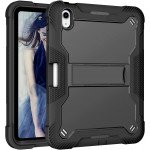 Wholesale Heavy Duty Full Body Shockproof Protection Kickstand Hybrid Tablet Case Cover for Apple iPad Air 11 (2024) / Air 4 / Air 5 (Black)