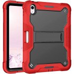 Wholesale Heavy Duty Full Body Shockproof Protection Kickstand Hybrid Tablet Case Cover for Apple iPad Air 11 (2024) / Air 4 / Air 5 (Red)