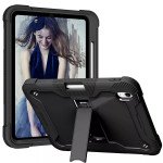 Wholesale Heavy Duty Full Body Shockproof Protection Kickstand Hybrid Tablet Case Cover for Apple iPad Air 11 (2024) / Air 4 / Air 5 (Black)