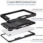 Wholesale Heavy Duty Full Body Shockproof Protection Kickstand Hybrid Tablet Case Cover for Apple iPad Air 11 (2024) / Air 4 / Air 5 (Black)
